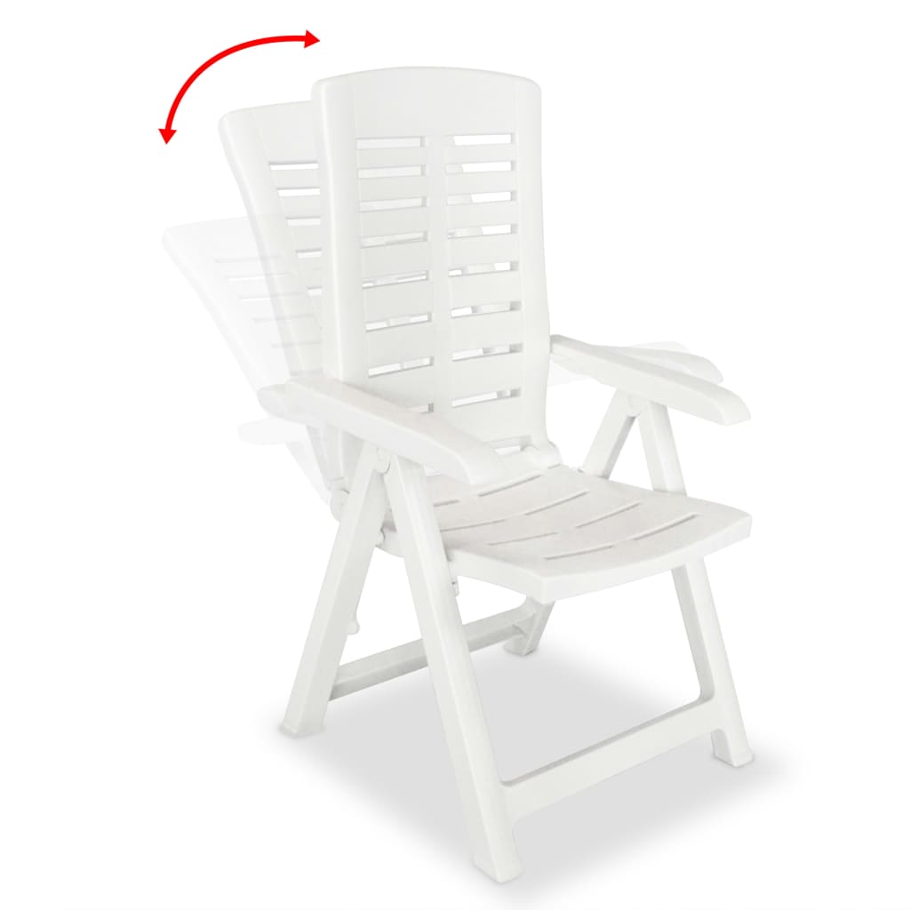 Garden Chair | Set of 2 | White | Plastic | Standard | Foldable