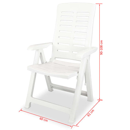 Garden Chair | Set of 2 | White | Plastic | Standard | Foldable