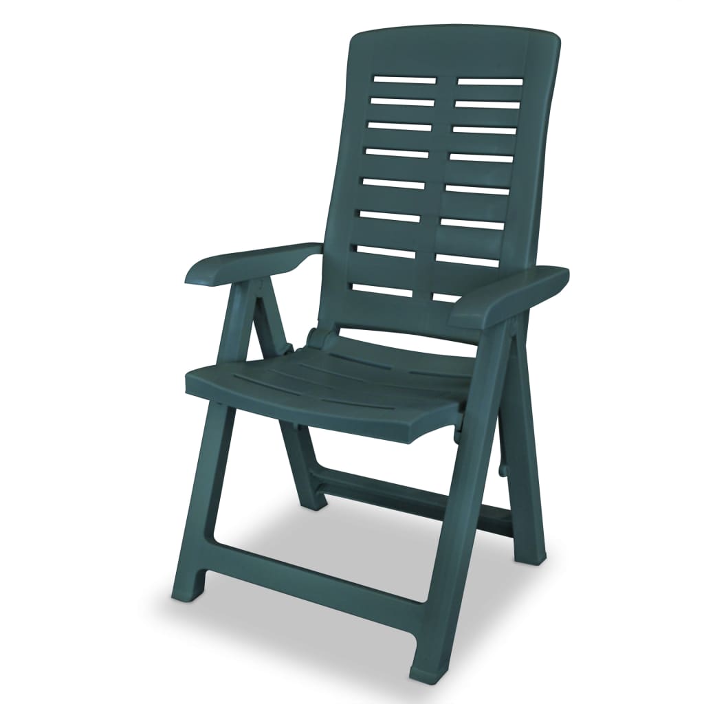 Garden Chair | Set of 2 | Green | Plastic | Standard | Foldable
