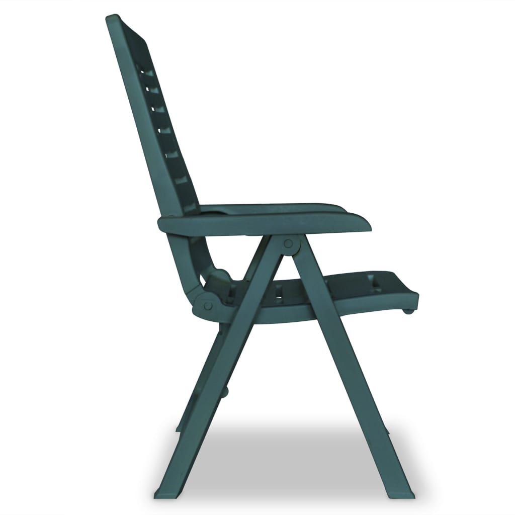 Garden Chair | Set of 2 | Green | Plastic | Standard | Foldable