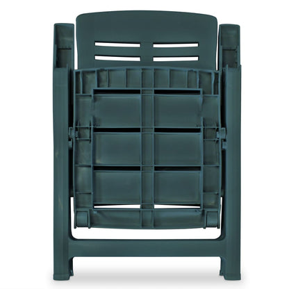 Garden Chair | Set of 2 | Green | Plastic | Standard | Foldable