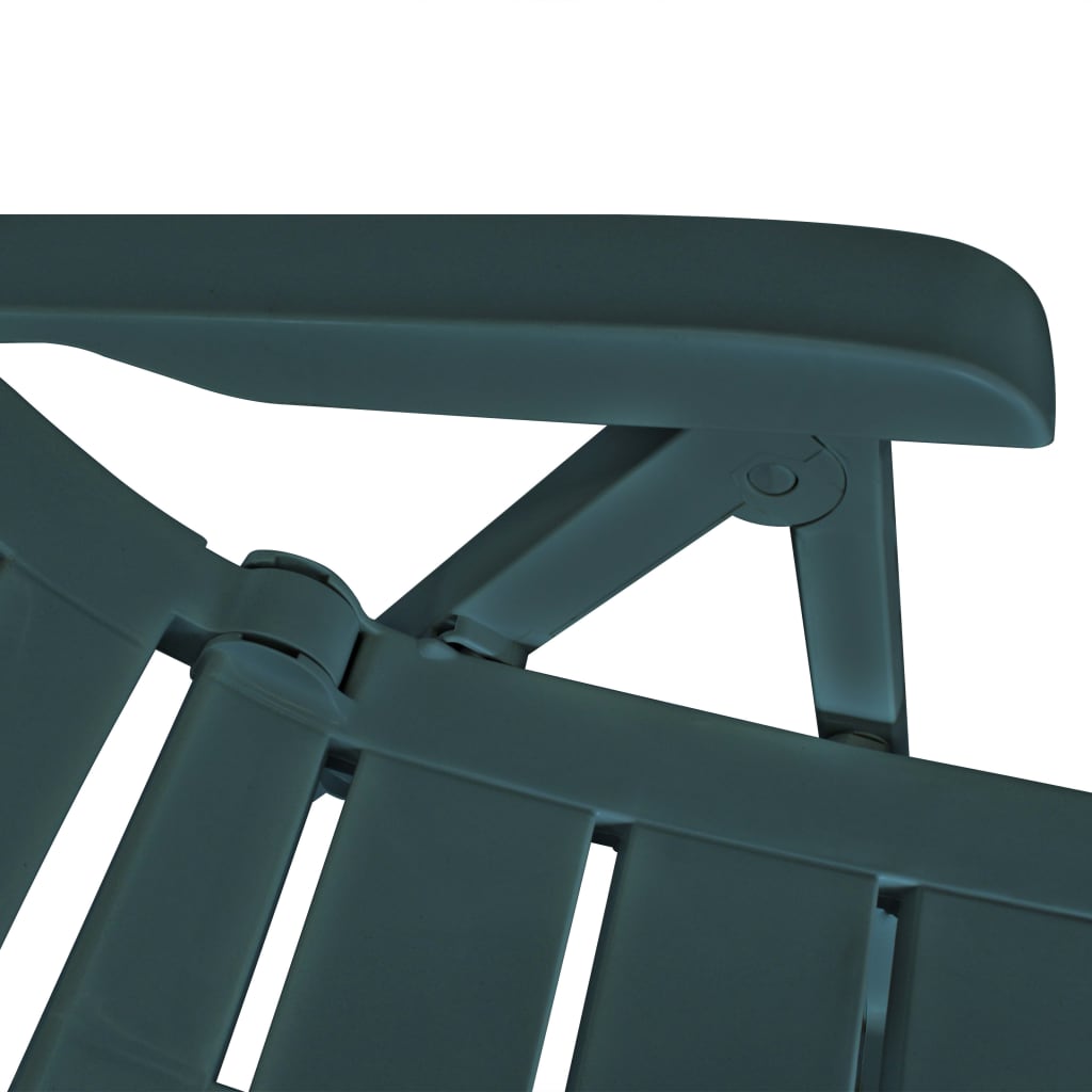 Garden Chair | Set of 2 | Green | Plastic | Standard | Foldable