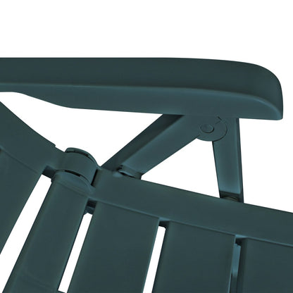 Garden Chair | Set of 2 | Green | Plastic | Standard | Foldable