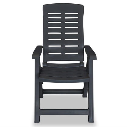 Garden Chair | Set of 2 | Anthracite | Plastic | Medium | Foldable