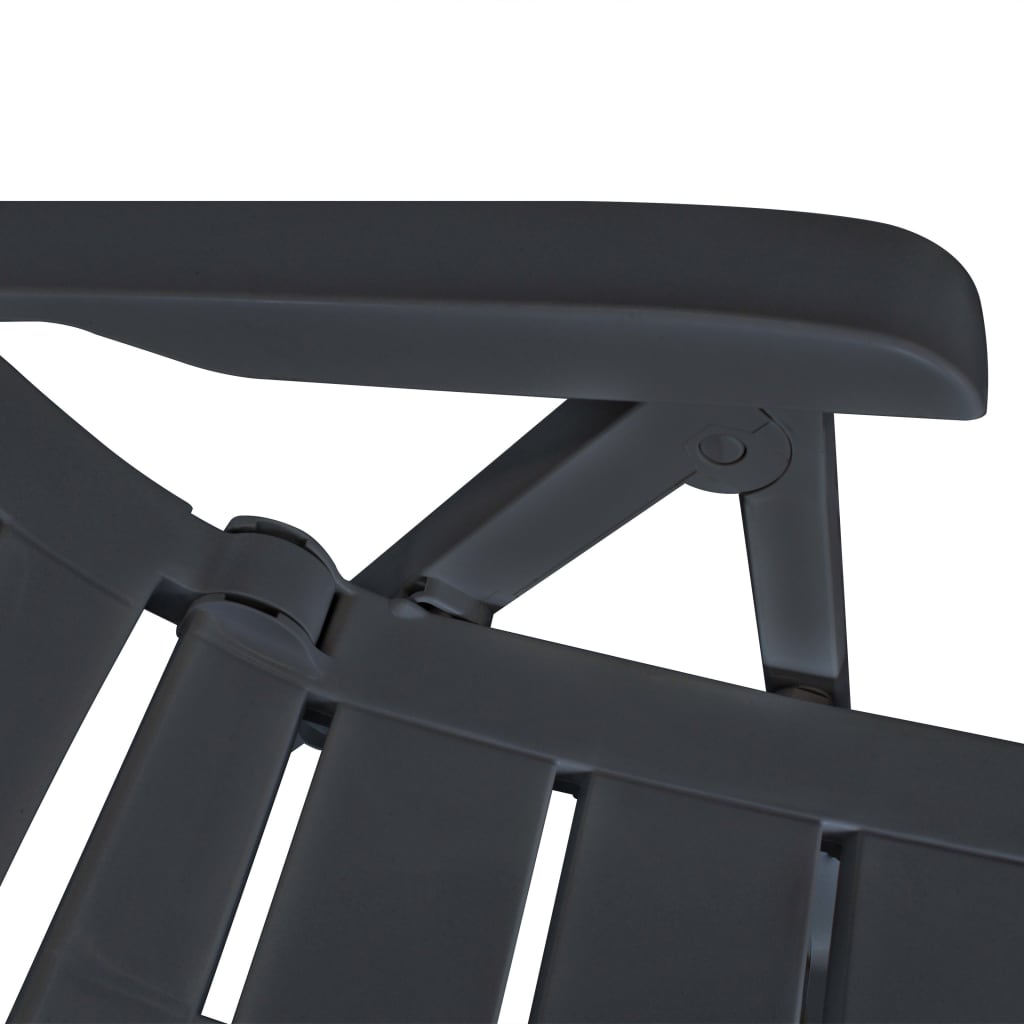 Garden Chair | Set of 2 | Anthracite | Plastic | Medium | Foldable