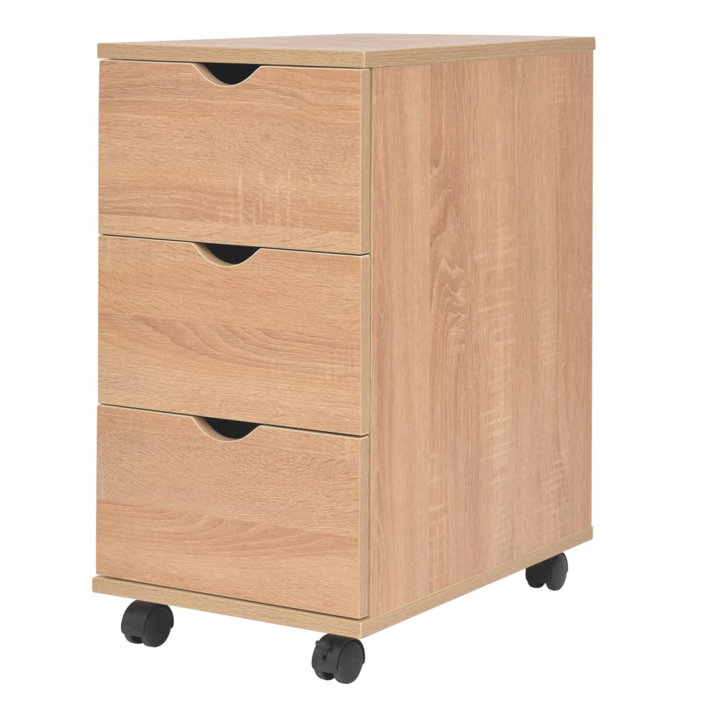 Drawer Unit | Oak | Engineered wood, Plastic | 33 x 45 x 60 cm | Rollable