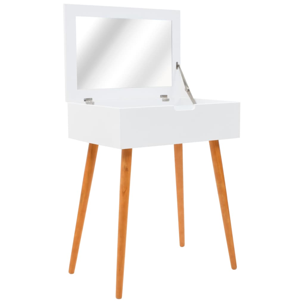 Dressing Table | White and brown | MDF, Glass, Pinewood, Metal | Medium