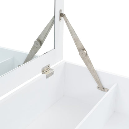 Dressing Table | White and brown | MDF, Glass, Pinewood, Metal | Medium