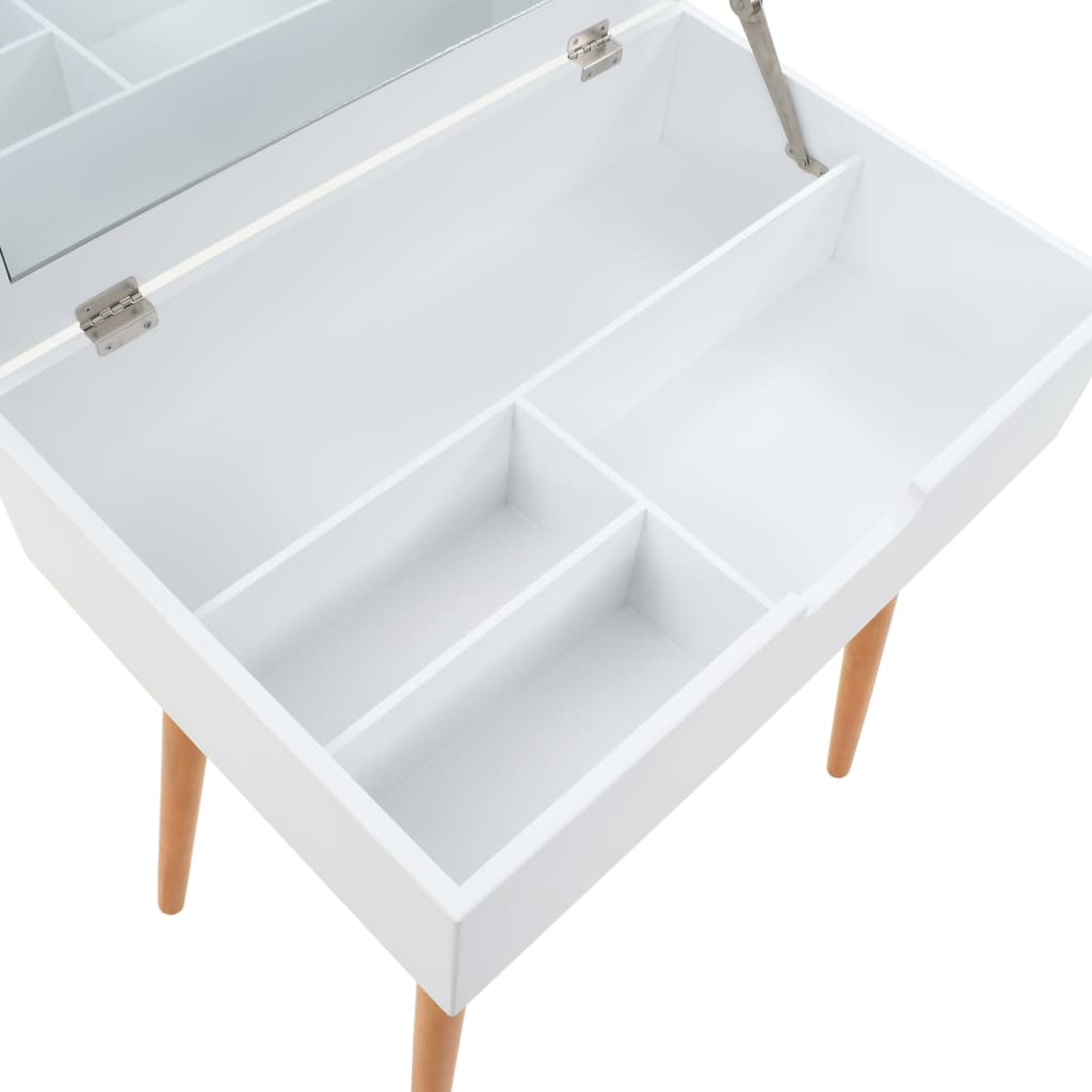 Dressing Table | White and brown | MDF, Glass, Pinewood, Metal | Medium