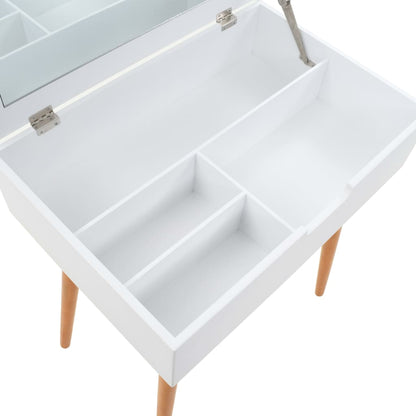 Dressing Table | White and brown | MDF, Glass, Pinewood, Metal | Medium