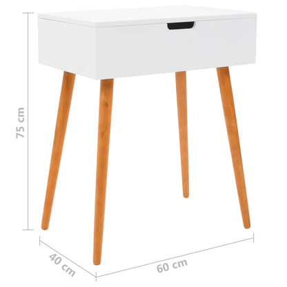 Dressing Table | White and brown | MDF, Glass, Pinewood, Metal | Medium