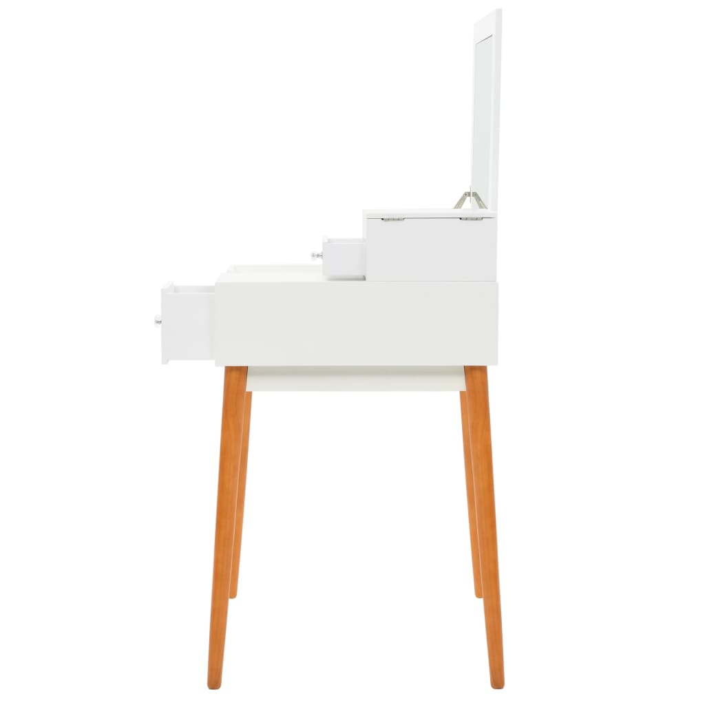 Dressing Table | White and brown | MDF, Glass, Pinewood, Metal | Medium