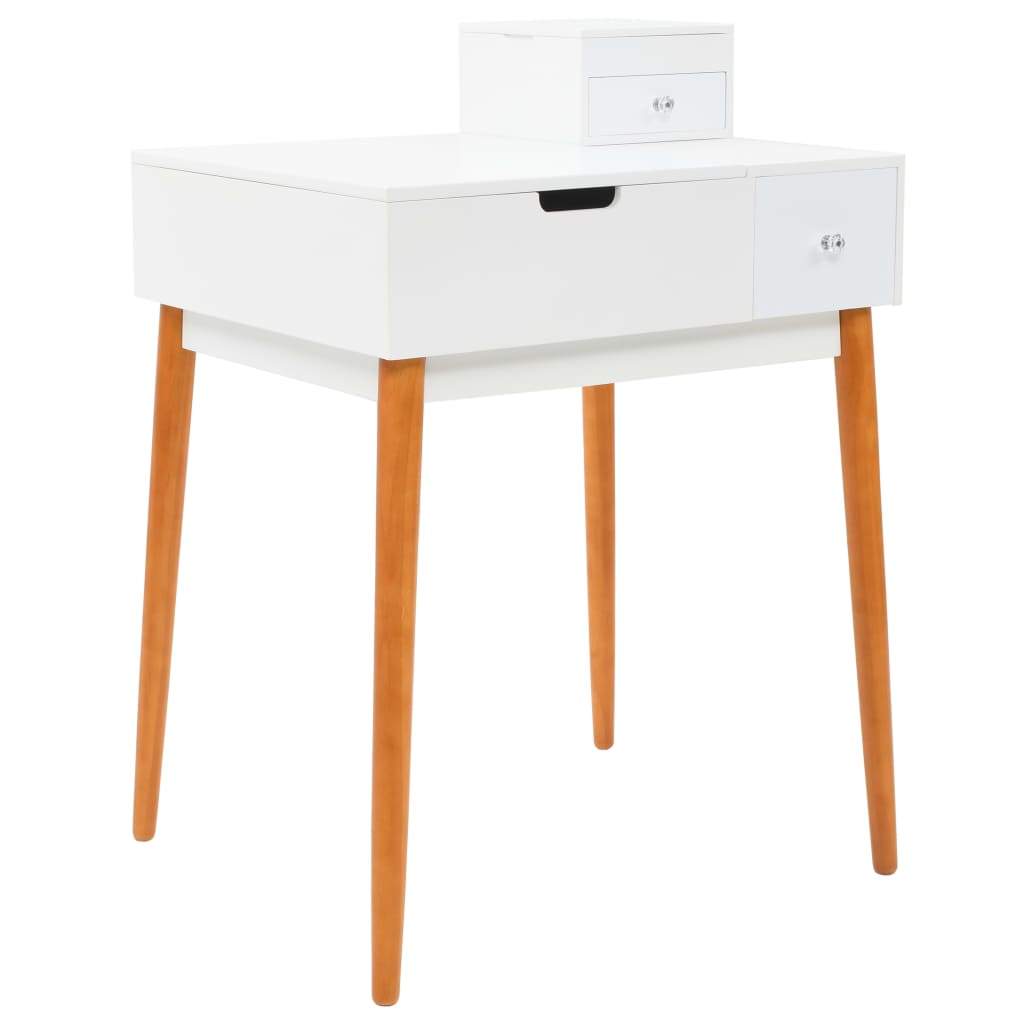 Dressing Table | White and brown | MDF, Glass, Pinewood, Metal | Medium