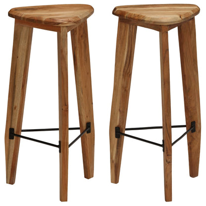 Bar Stools 2 pcs Solid Acacia Wood