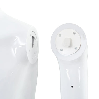 Full Body Male Mannequin with Glass Base Glossy White 185 cm