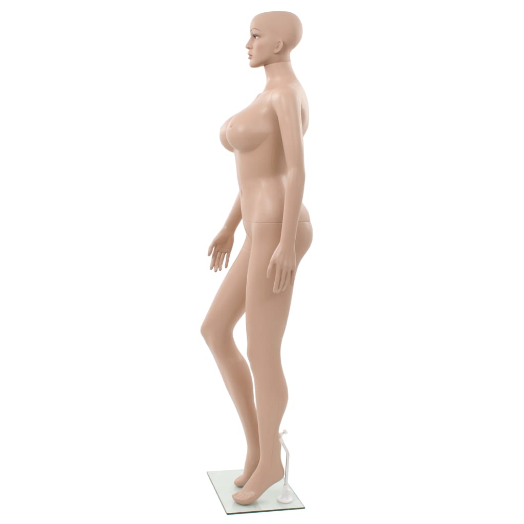 Sexy Female Mannequin with Glass Base Beige 70.9"