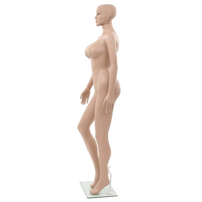 Sexy Female Mannequin with Glass Base Beige 70.9"