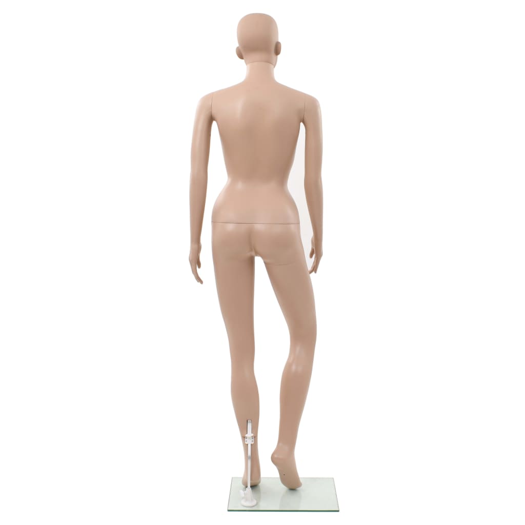 Sexy Female Mannequin with Glass Base Beige 70.9"