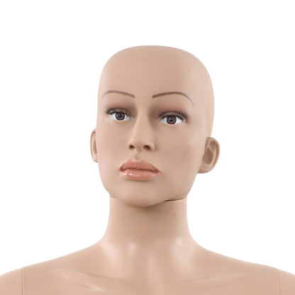 Sexy Female Mannequin with Glass Base Beige 70.9"
