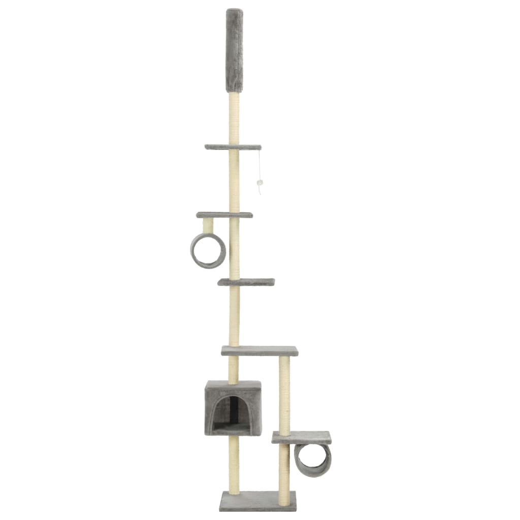 Cat Tree with Sisal Scratching Posts 260 cm Grey
