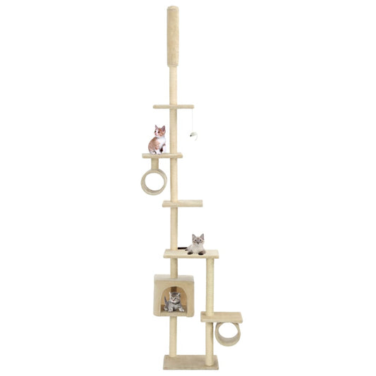 Cat Tree with Sisal Scratching Posts 260 cm Beige