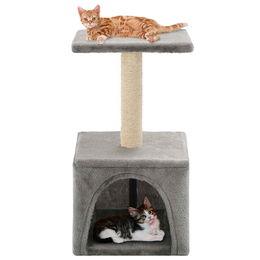 170537 vidaXL Cat Tree with Sisal Scratching Post 55 cm Grey