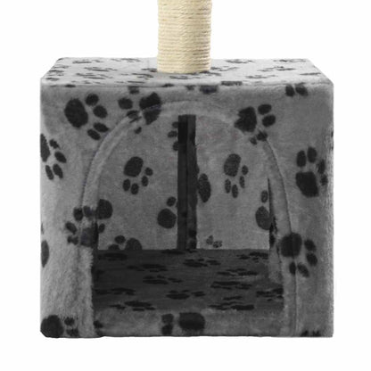 Cat Tree with Sisal Scratching Post 55 cm Grey Paw Print