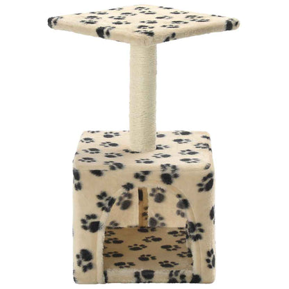 Cat Tree with Sisal Scratching Post 55 cm Beige Paw Print