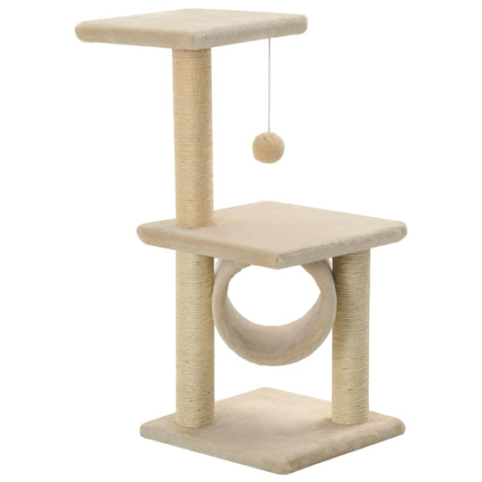 Cat Tree with Sisal Scratching Posts 65 cm Beige