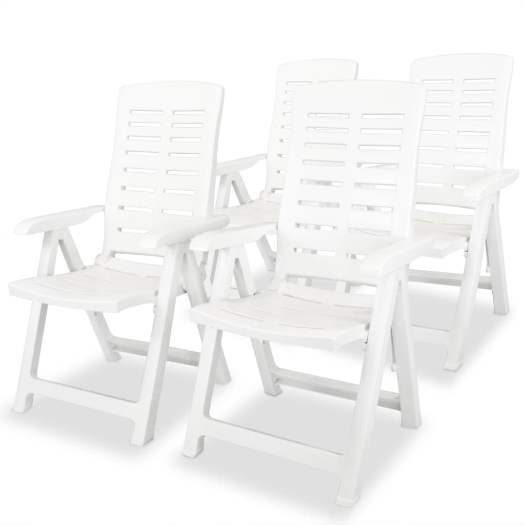 Garden Chair | Set of 4 | White | Plastic | Medium | Foldable
