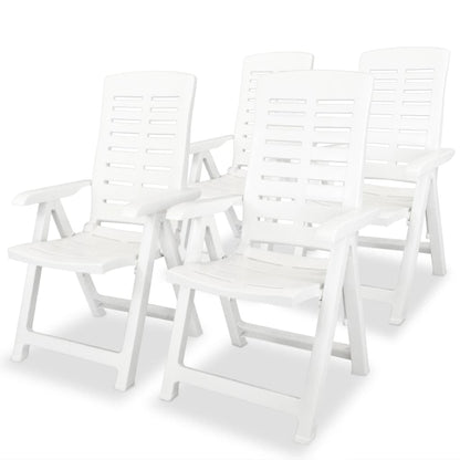 Garden Chair | Set of 4 | White | Plastic | Medium | Foldable