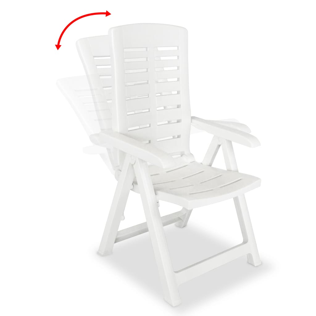 Garden Chair | Set of 4 | White | Plastic | Medium | Foldable