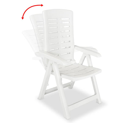 Garden Chair | Set of 4 | White | Plastic | Medium | Foldable