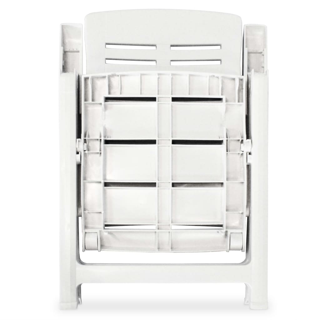 Garden Chair | Set of 4 | White | Plastic | Medium | Foldable
