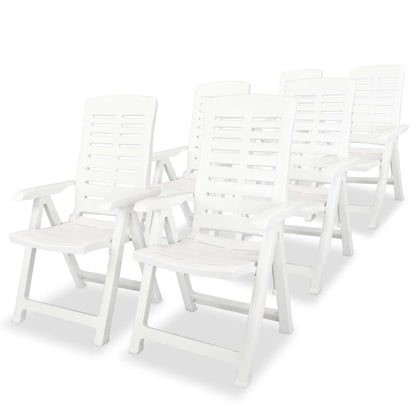 Garden Chair | Set of 6 | White | Plastic | Standard | Foldable
