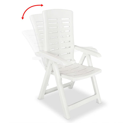 Garden Chair | Set of 6 | White | Plastic | Standard | Foldable