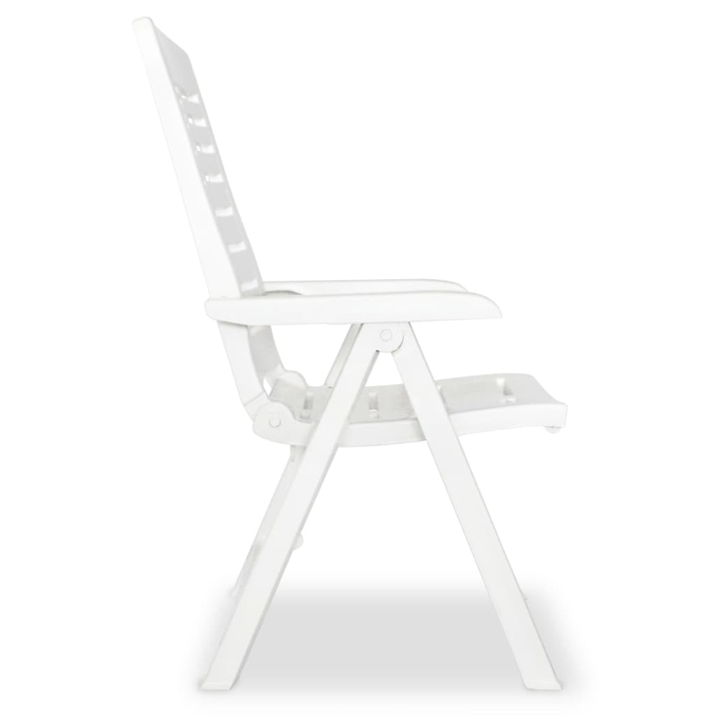 Garden Chair | Set of 6 | White | Plastic | Standard | Foldable