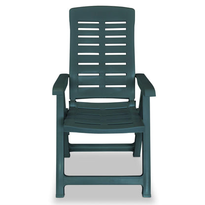 Garden Chair | Set of 4 | Green | Plastic | Standard | Foldable