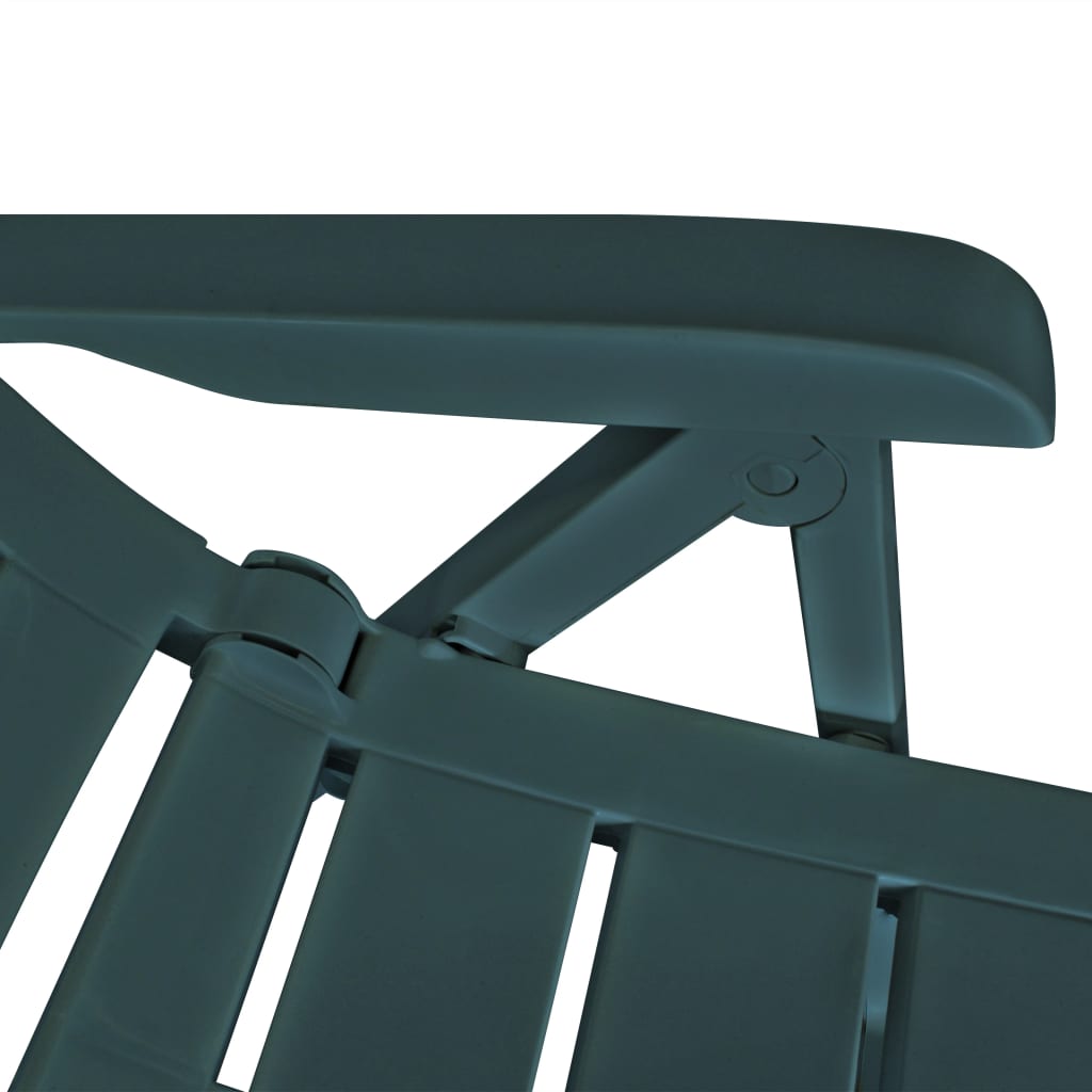 Garden Chair | Set of 4 | Green | Plastic | Standard | Foldable