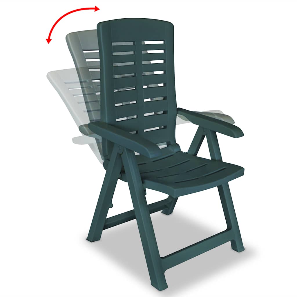 Garden Chair |  Set of 6 | Green | Plastic | Standard |  Foldable