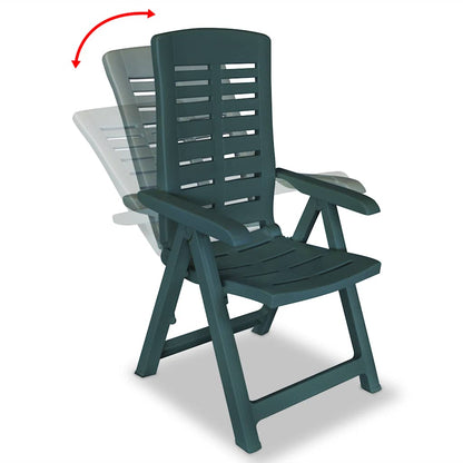 Garden Chair |  Set of 6 | Green | Plastic | Standard |  Foldable