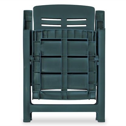 Garden Chair |  Set of 6 | Green | Plastic | Standard |  Foldable