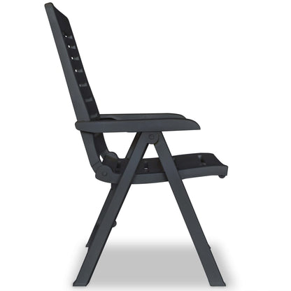 Reclining Chair | Set of 4 | Anthracite | Plastic | Standard | Foldable