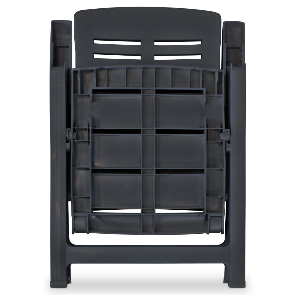 Reclining Chair | Set of 4 | Anthracite | Plastic | Standard | Foldable