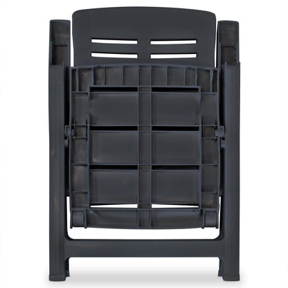 Reclining Chair | Set of 4 | Anthracite | Plastic | Standard | Foldable
