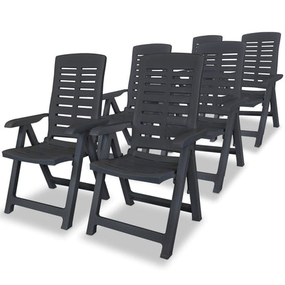 Garden Chair | Set of 6 | Anthracite | Plastic | Standard | Foldable