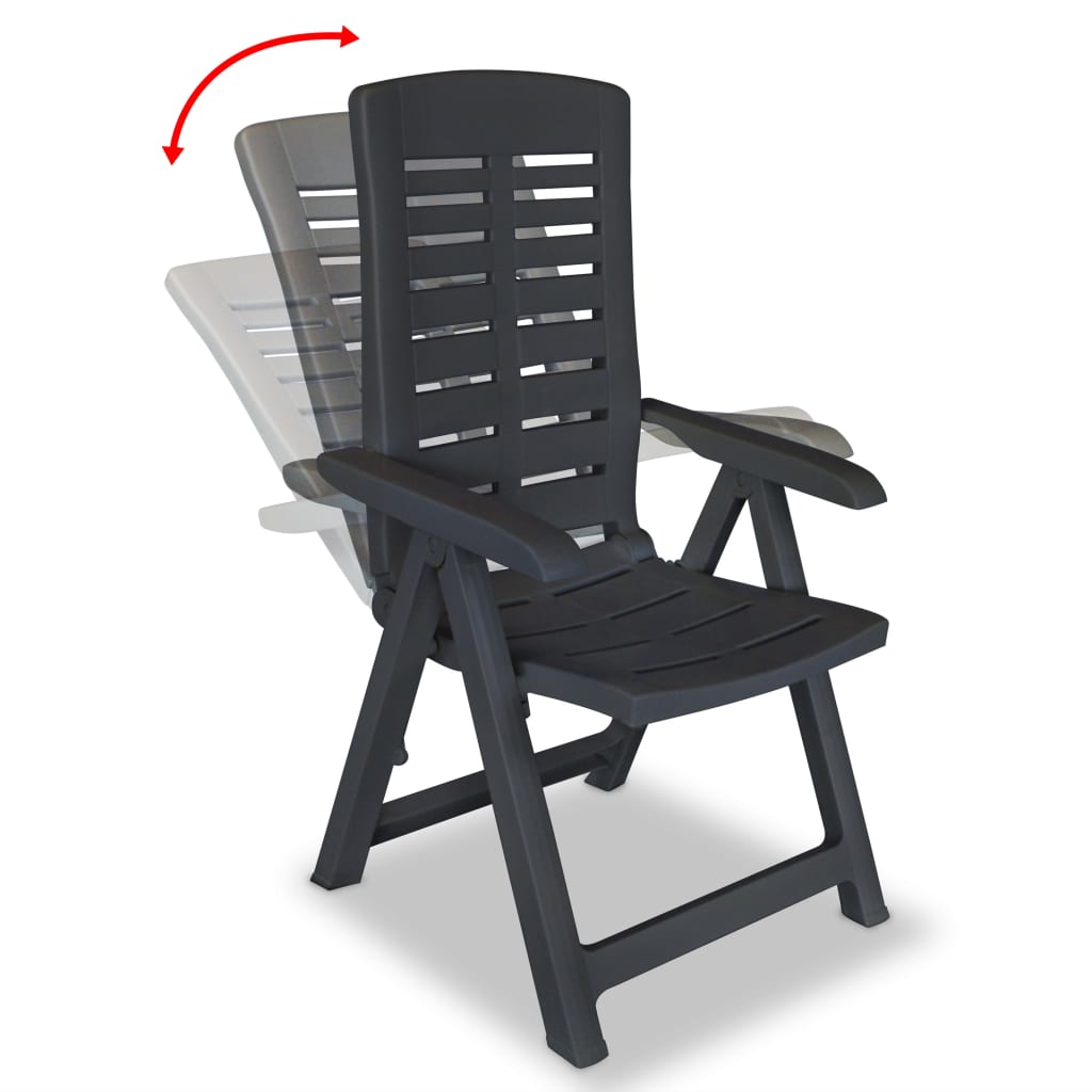 Garden Chair | Set of 6 | Anthracite | Plastic | Standard | Foldable
