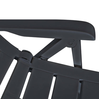 Garden Chair | Set of 6 | Anthracite | Plastic | Standard | Foldable