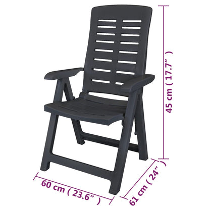 Garden Chair | Set of 6 | Anthracite | Plastic | Standard | Foldable