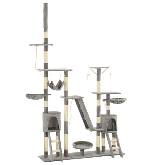 Cat Tree | Grey | Particle board, Plush, Sisal Rope | Large | Cat Tree